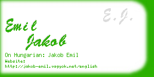 emil jakob business card